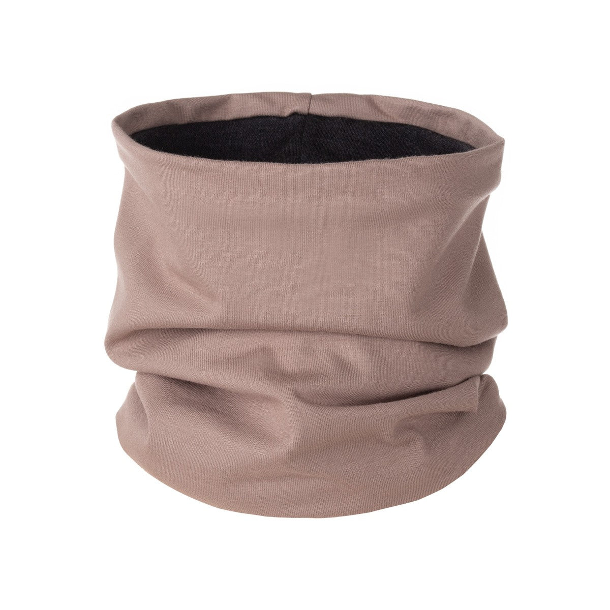 Taupe Beige Merino Wool-Lined Kids’ Tube Scarf