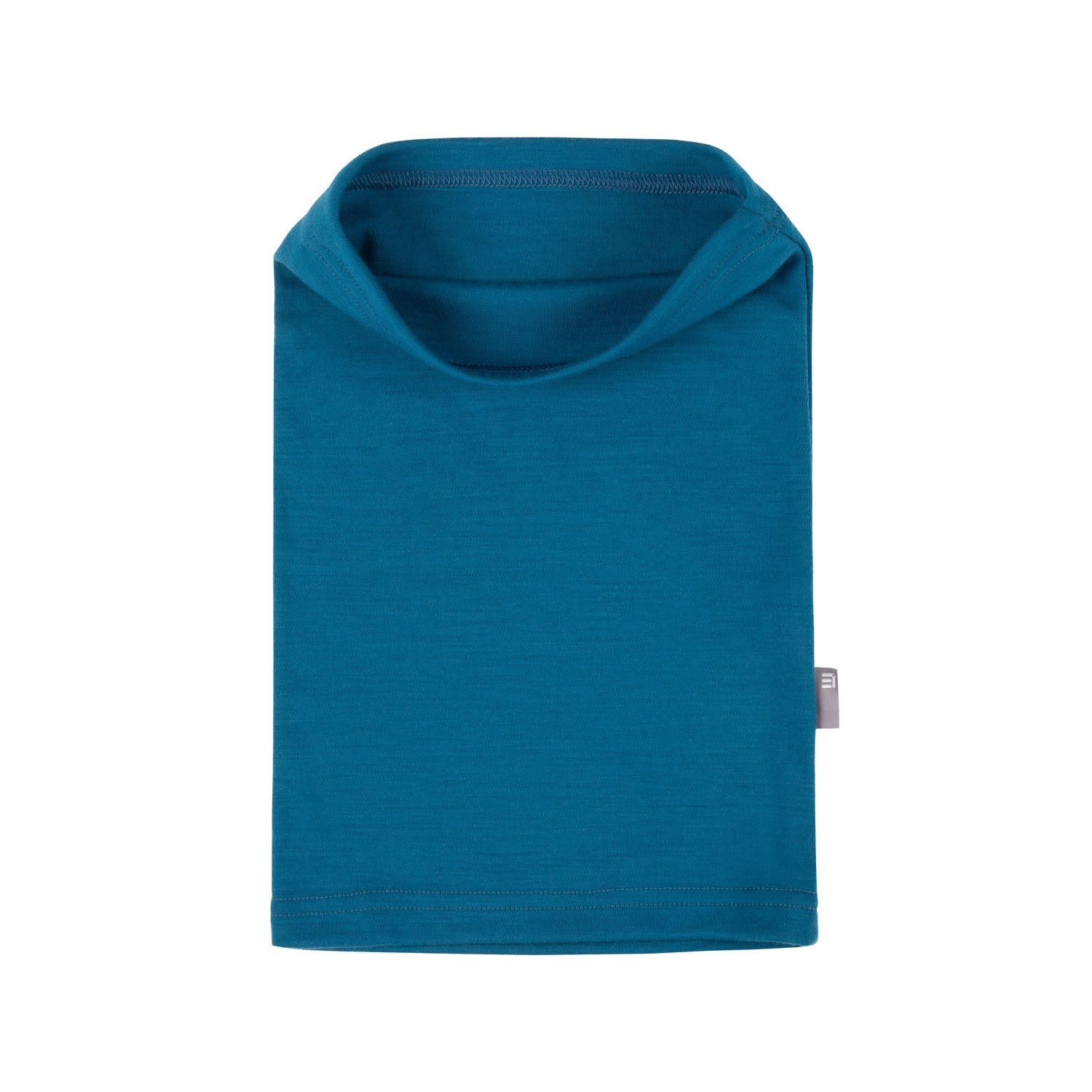 Teal Blue Single-Layer Merino Wool Tube Scarf