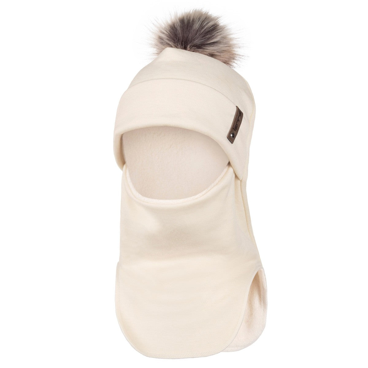 White Merino Wool Pom-Pom Balaclava