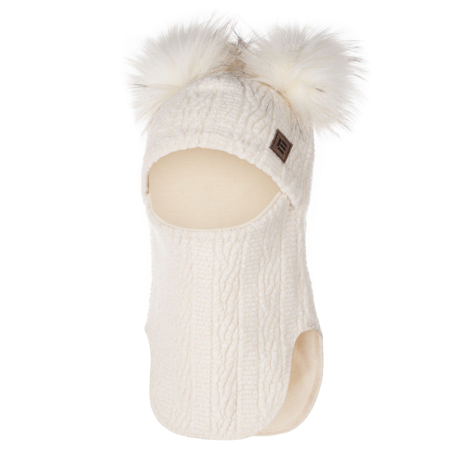 White Warm Balaclava with Merino Wool Lining