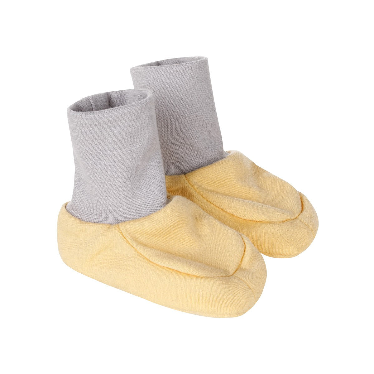 Yellow Lined Merino Wool Baby Booties